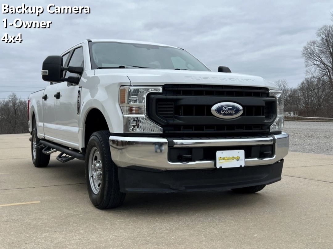 White 2020 Ford F-250 Super Duty XL Crew Cab 4WD Pickup Truck Four-Wheel Drive Automatic