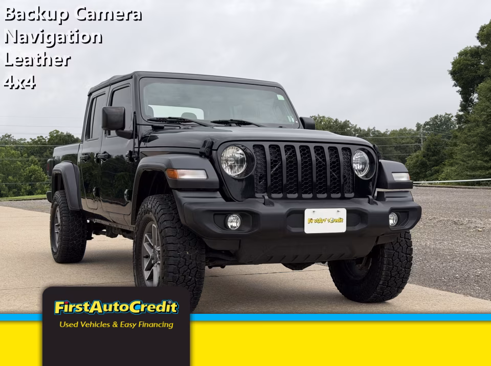 Black 2020 Jeep Gladiator Pickup Truck Four-Wheel Drive Manual
